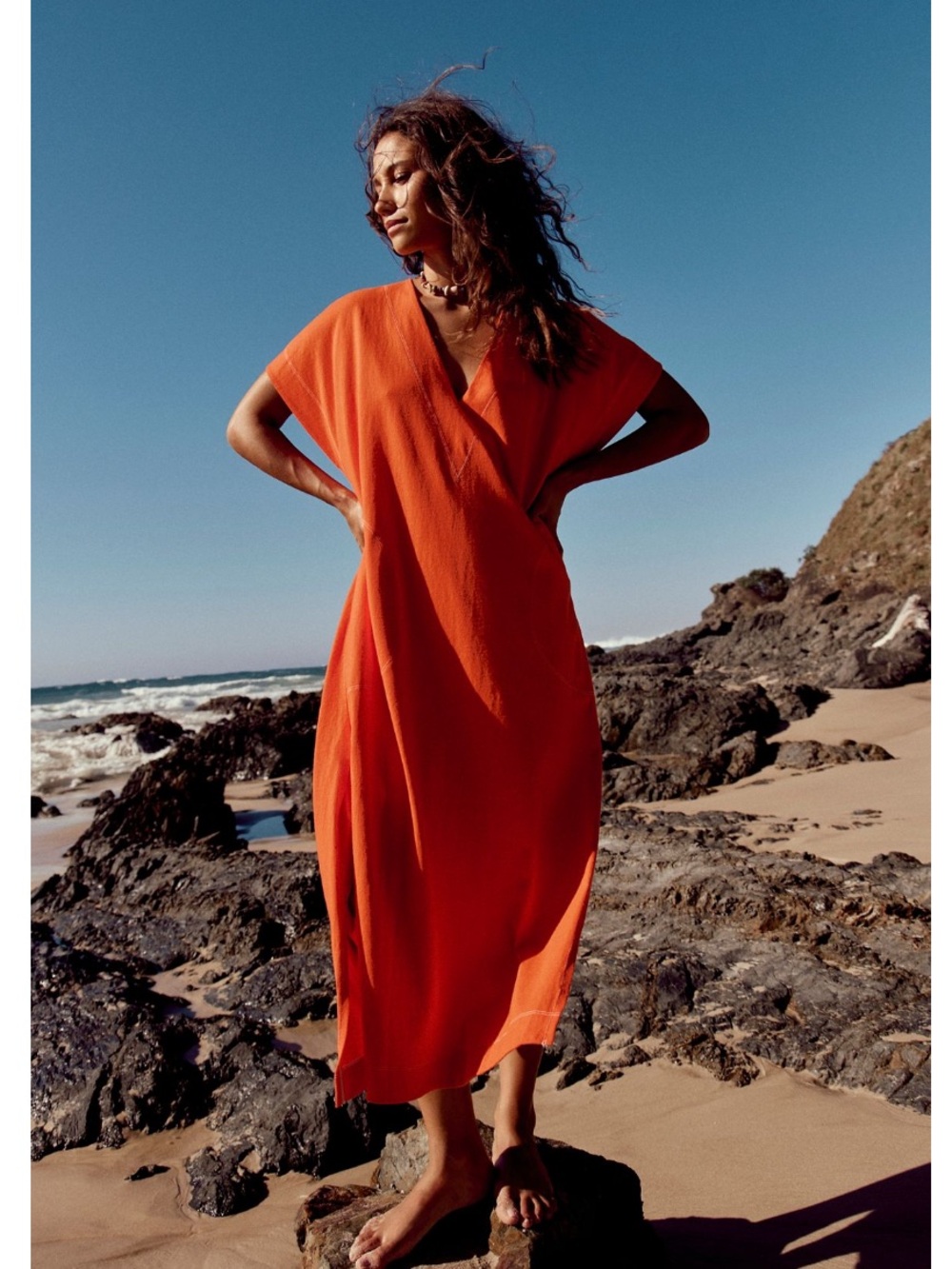 Free People Strada Maxi Dress In Tangerine